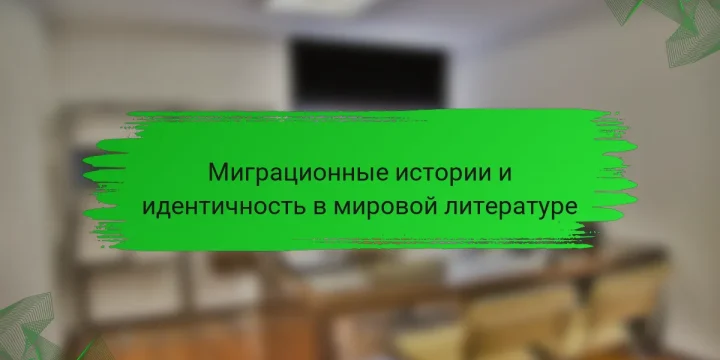 Миграционные истории и идентичность в мировой литературе