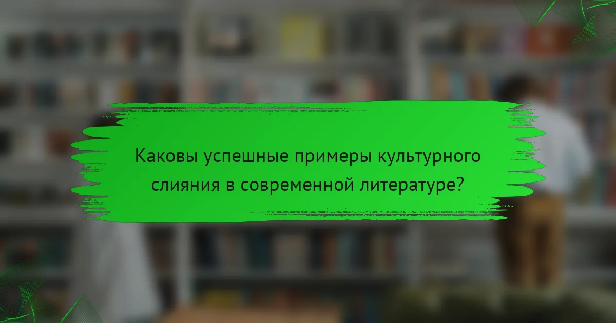 Каковы успешные примеры культурного слияния в современной литературе?
